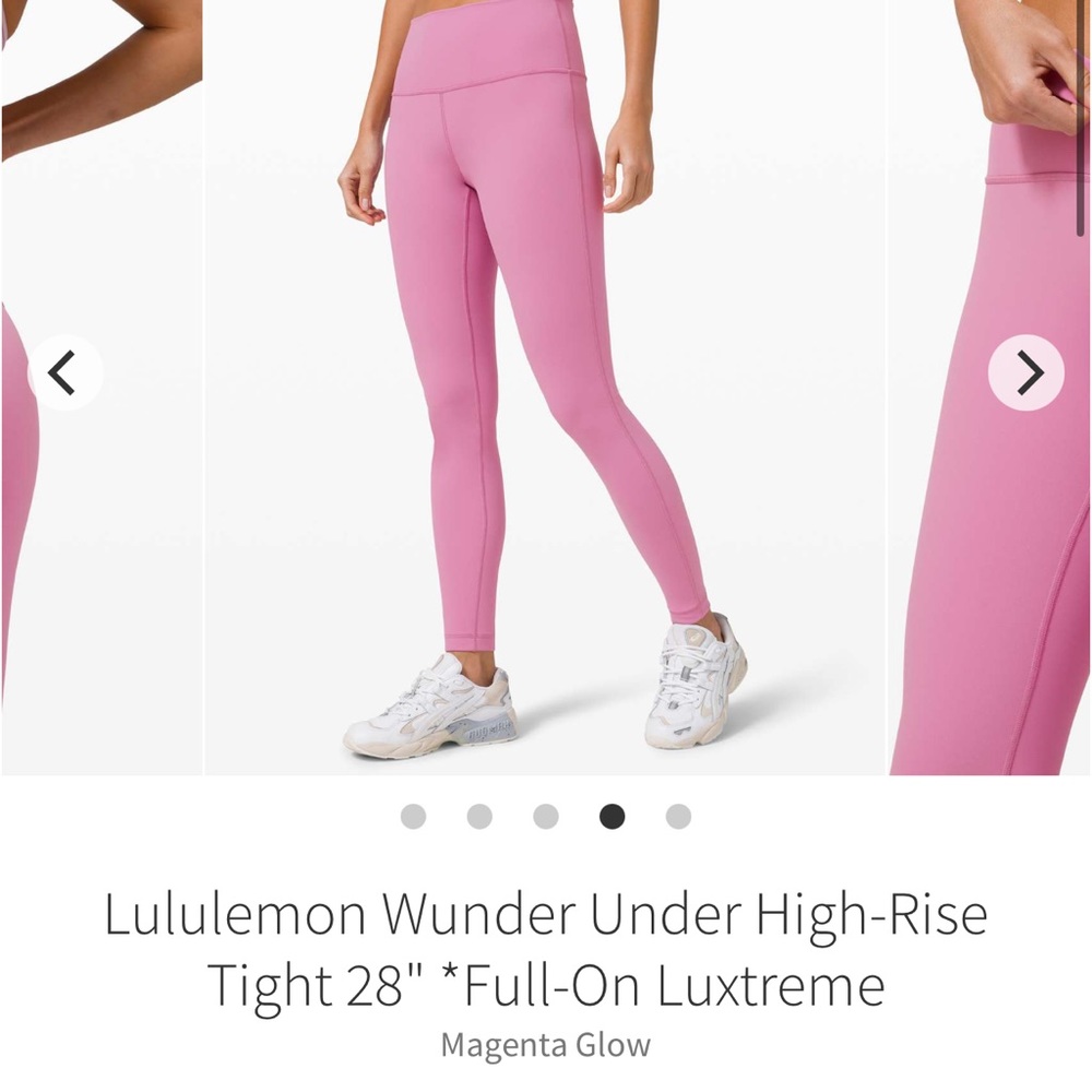 Lululemon Athletica Magenta Glow Leggings